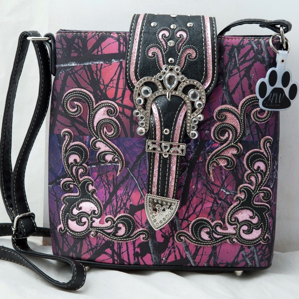 Camo Bag Camouflage Purse Handbag Buckle Conceal Carry Crossbody Shoulder Women